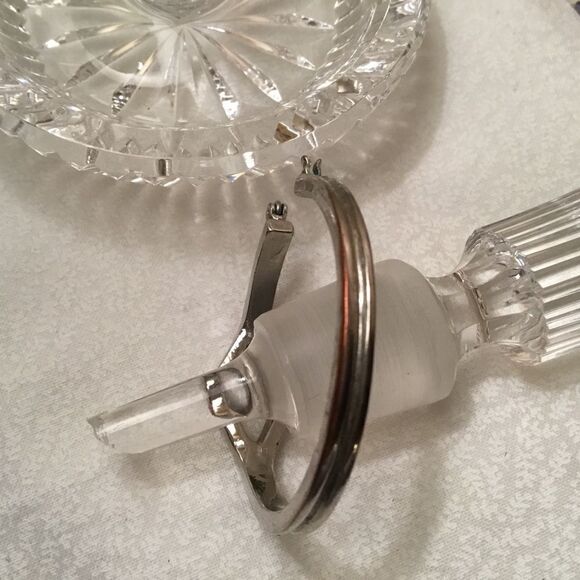 Large Silvertone Hoops Featuring Clear Crystal Diamond - Picture 5 of 5